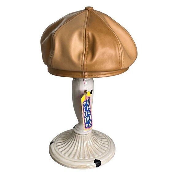 Lack of Color Britney Faux Leather Slouch Cap Two Tone Caramel NWT main image 6